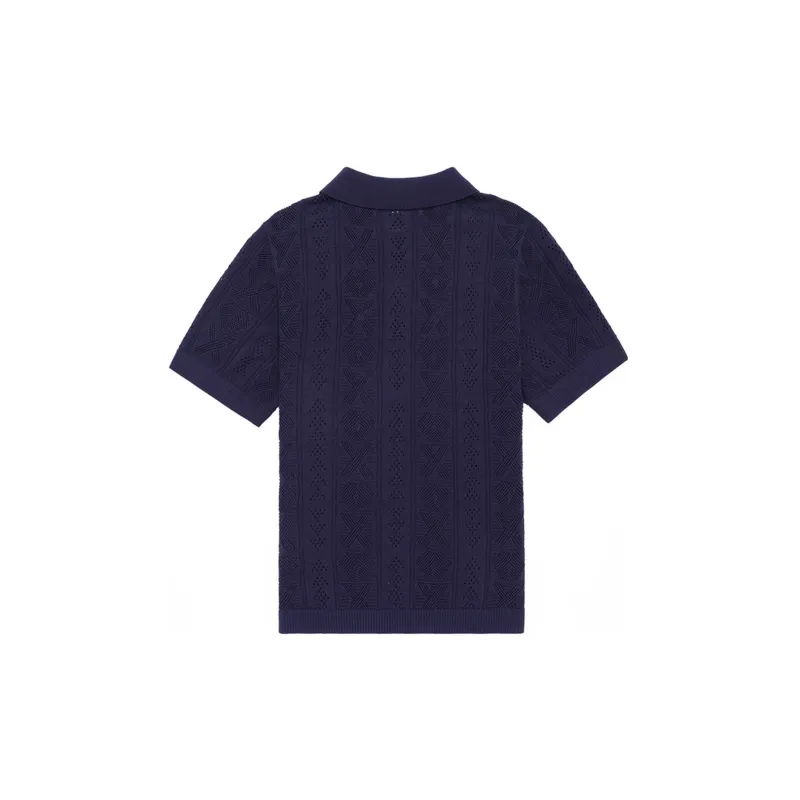 LI-NING 1990 Classic Collection Polo Shirts Women's Dark Ship Blue-1