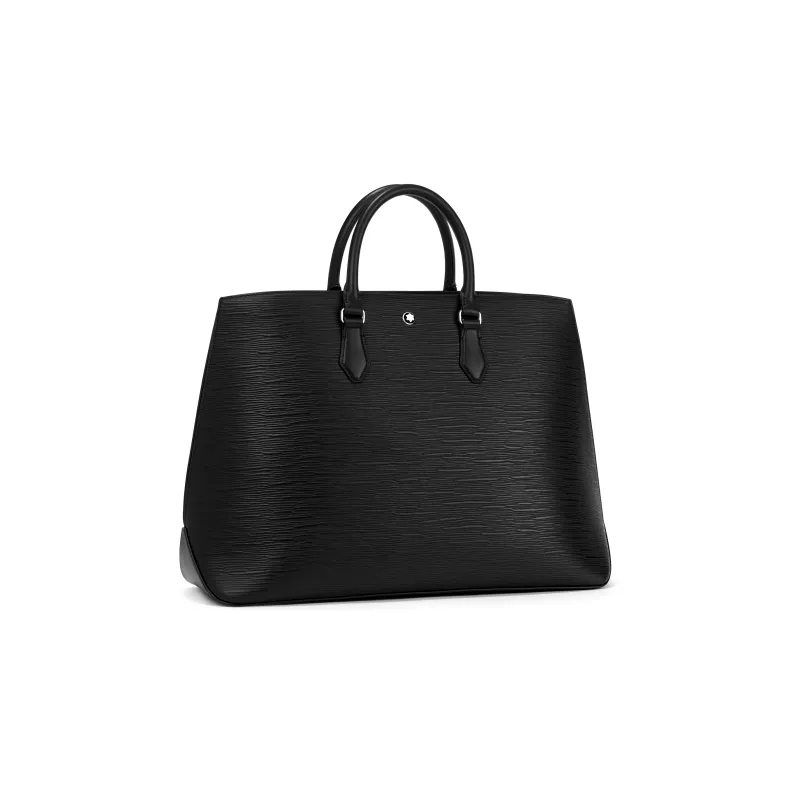 MONTBLANC Full Grain Cow Leather Tote Bag Shopping Bag Handbag Unisex Black-1
