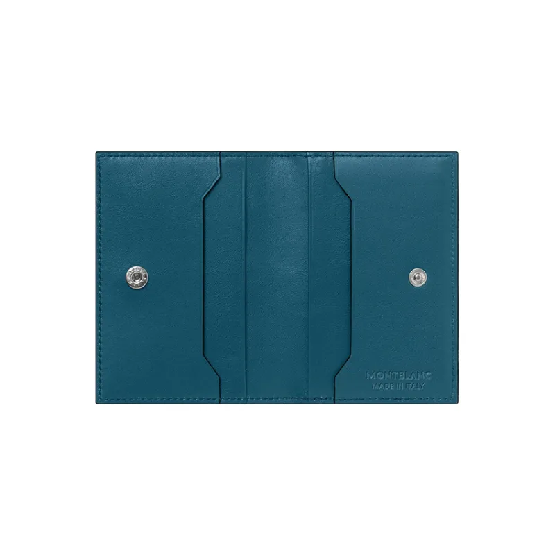 MONTBLANC Cow Leather Card Holder Men's Lake Blue-2