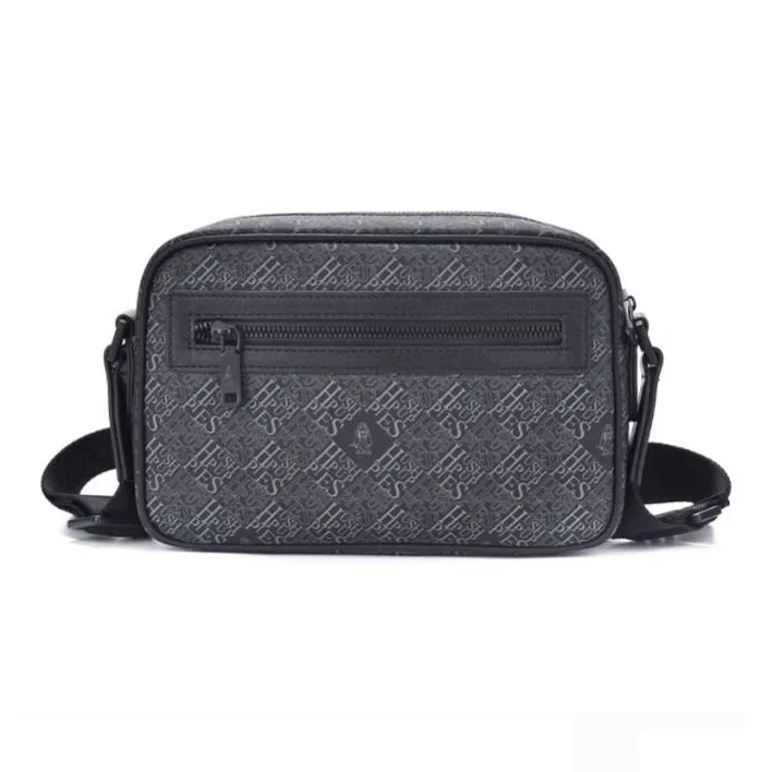Hush Puppies Cow Leather Shoulder Bag Men's Black-3