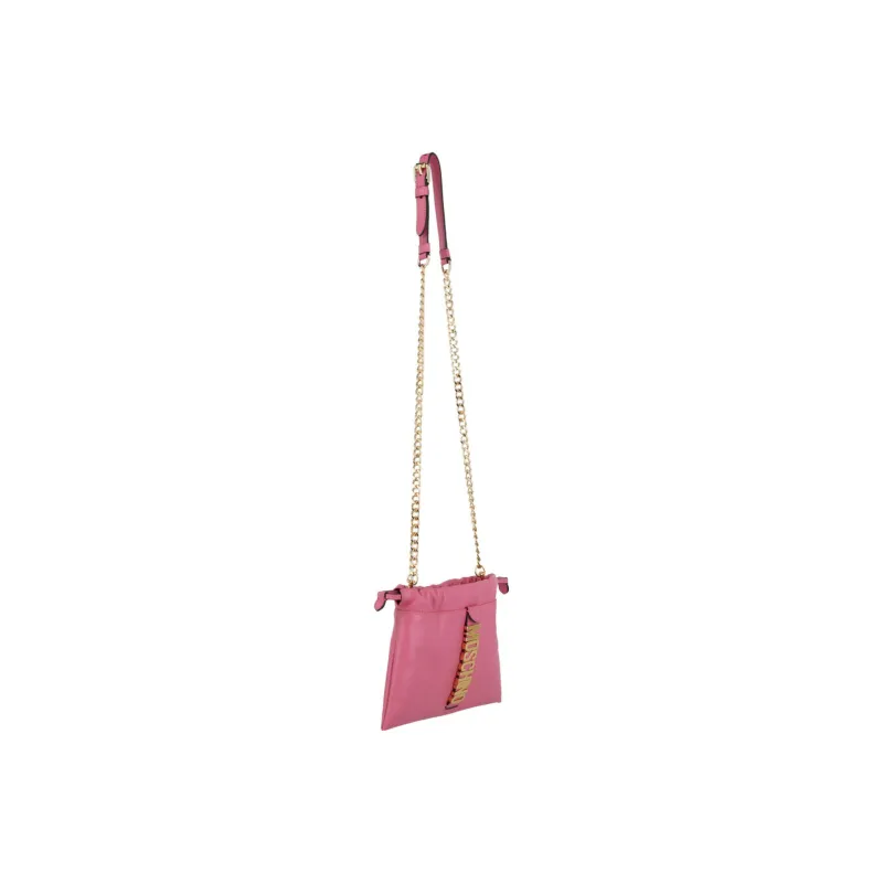 MOSCHINO Leather Clutches Crossbody Bag Shoulder Bag Women's Pink-2