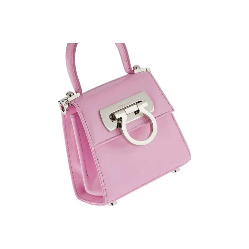 FERRAGAMO Leather Shoulder Bag Crossbody Bag Handbag Extra Small Women's Pink-4