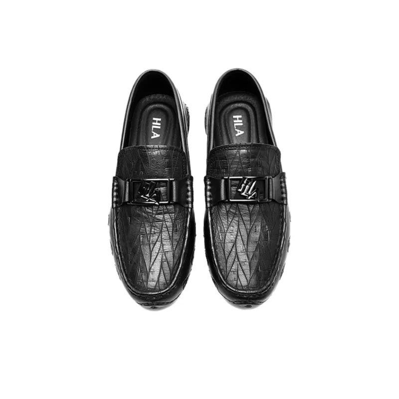 HLA Men's Casual Shoes Men Low Top Black-3