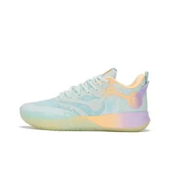 XTEP Lin Storm 2 Generation Cushioning Anti Slip And Wear Resistant Low Top Basketball Shoes Men's Green Yellow Purple