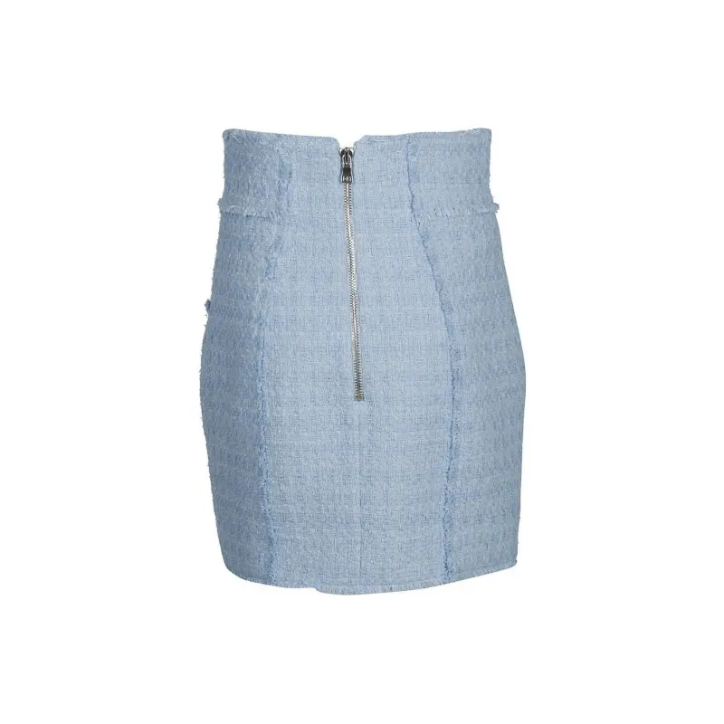 BALMAIN Casual Short Skirts Women's Sky Blue-1