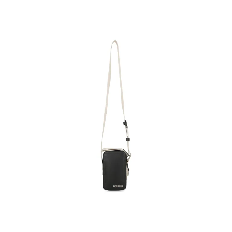 Jacquemus Cow Leather Crossbody Bag Men's Black-3