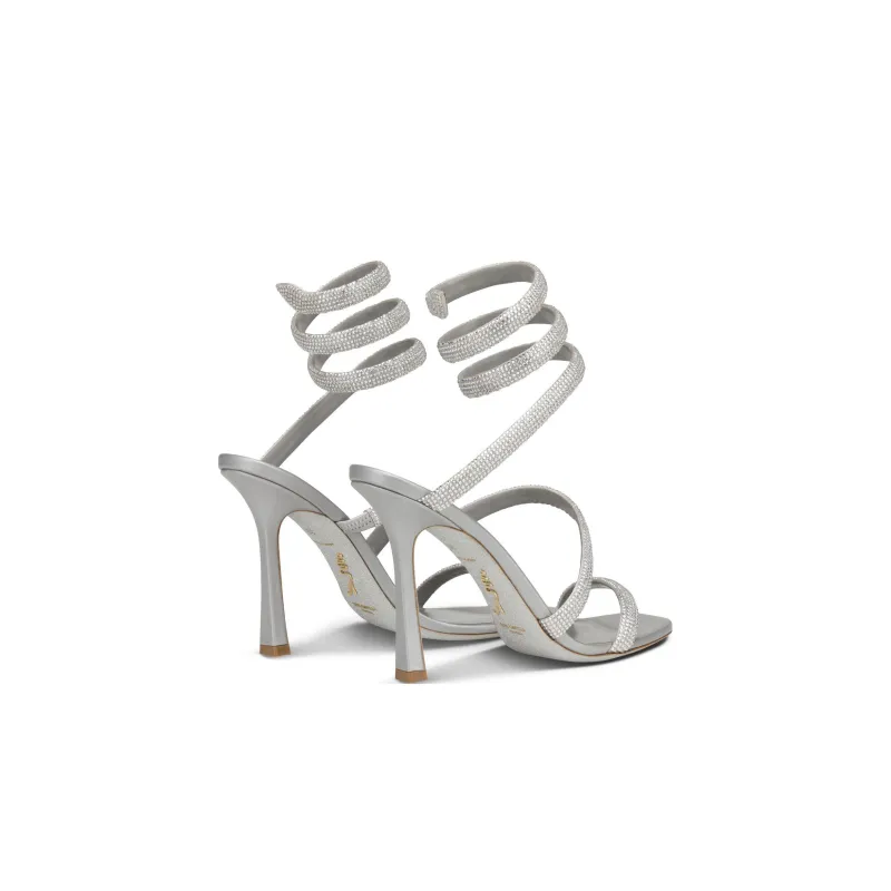RENE CAOVILLA One Strap Sandals 10.4cm Women's Silver-3