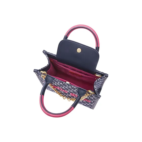 MELLO GOGO Embroidery Black Rose Tote Handbag Women's Midnight Black-8