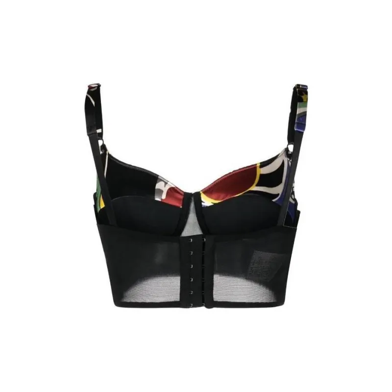 MOSCHINO Abstract print Underwired Bustier Bra-1