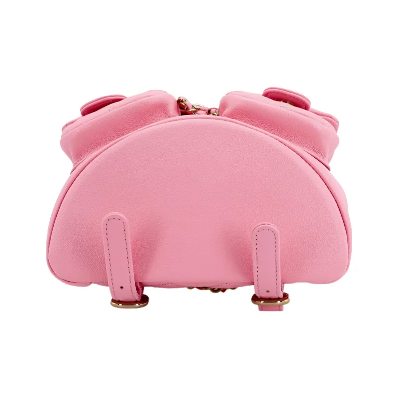 CHANEL Duma Smooth Calf Leather Backpack Trumpets Women's Pink-2