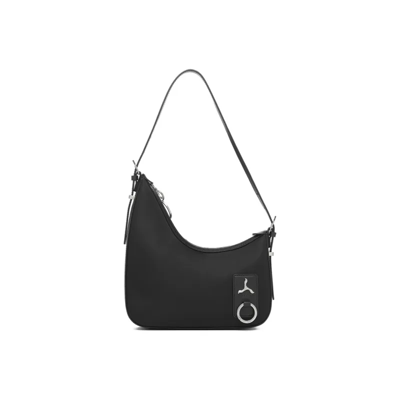LI NING 1990 Cow Leather Crossbody Bag Regular Women's Black-0