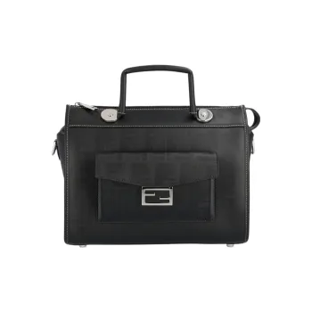 FENDI Cow Leather Shoulder Bag, Crossbody Bag, Handbag Regular Men's Black