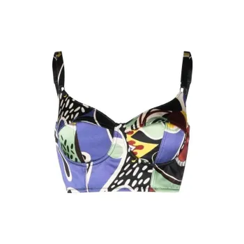 MOSCHINO Abstract print Underwired Bustier Bra