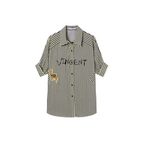 DIALOGUE Shirts Women's Beige Base Navy Blue Stripe