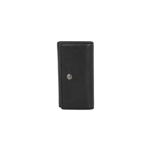 COACH Key Case Leather Key Pouch Men's Black