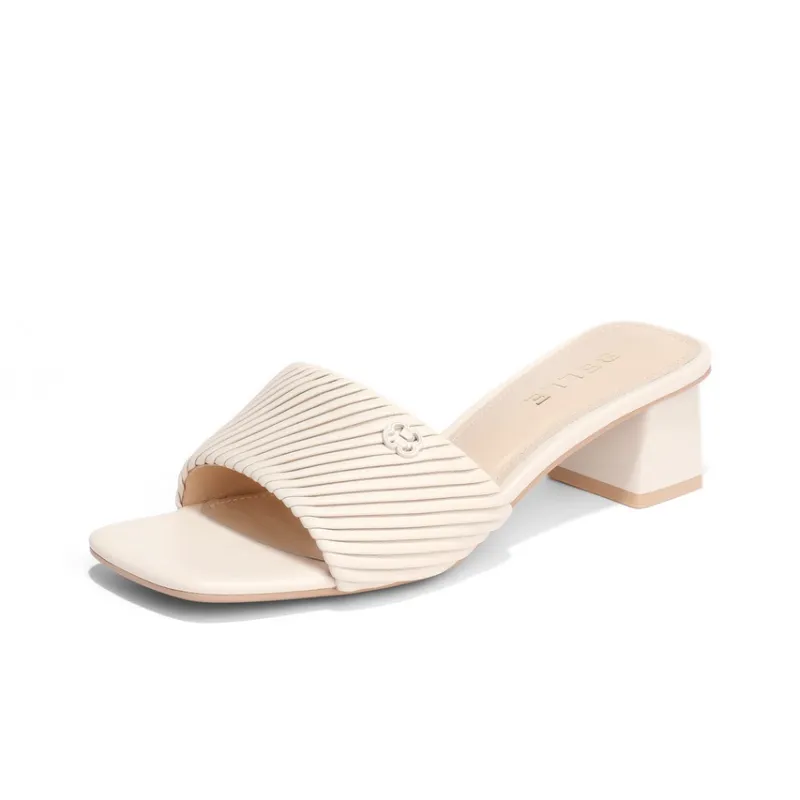 BELLE Slide Slippers Women's Purple/Beige/White-5