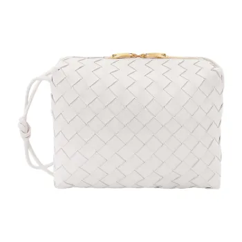 Bottega Veneta LOOP Leather Camera Bag Storage Bag Handheld Shoulder Bag Small Size Women's White