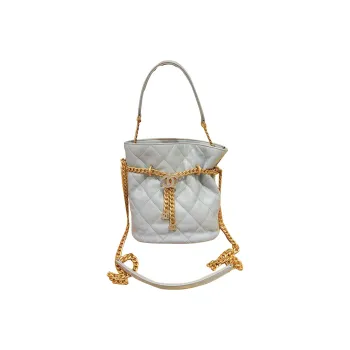 CHANEL Lambskin Char Siu Bag Bucket Bag Small Lucky Bag Shoulder Bag Crossbody Bag Women's Blue