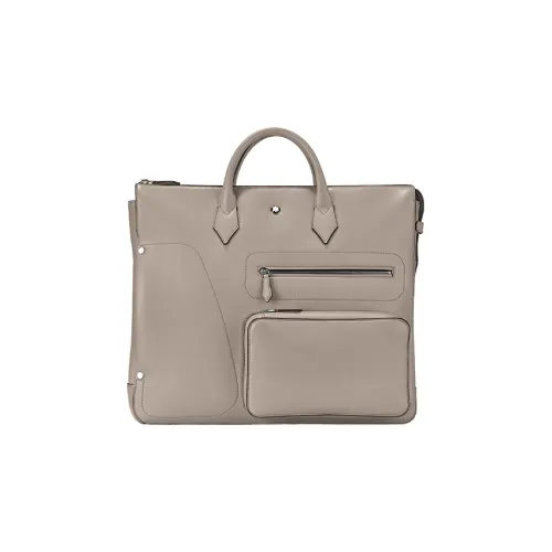 MONTBLANC Cow Leather Backpack Unisex Earth Gray