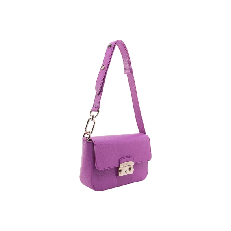 Furla Metropolis Collection Calfskin Handbag Shoulder Bag Women's Purple-1
