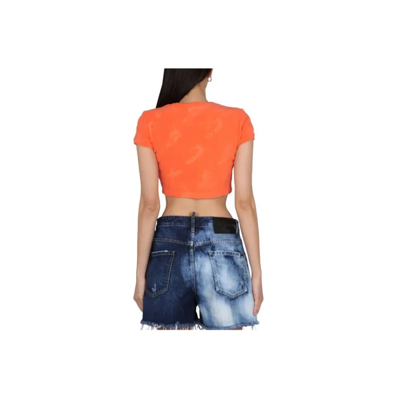 DSQUARED 2 Surfer Jacquard Crewneck Cropped Top-1
