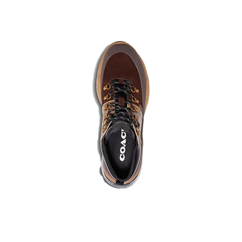 COACH Citysole High-Top Sports Casual Shoes Men's Brown Red-3