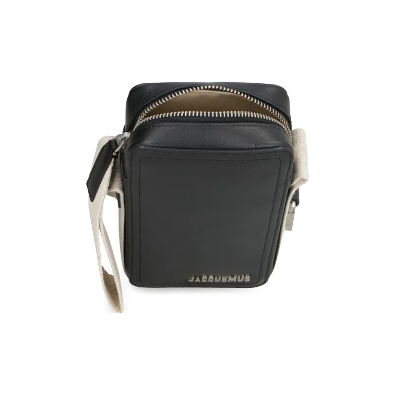 Jacquemus Cow Leather Crossbody Bag Men's Black-4