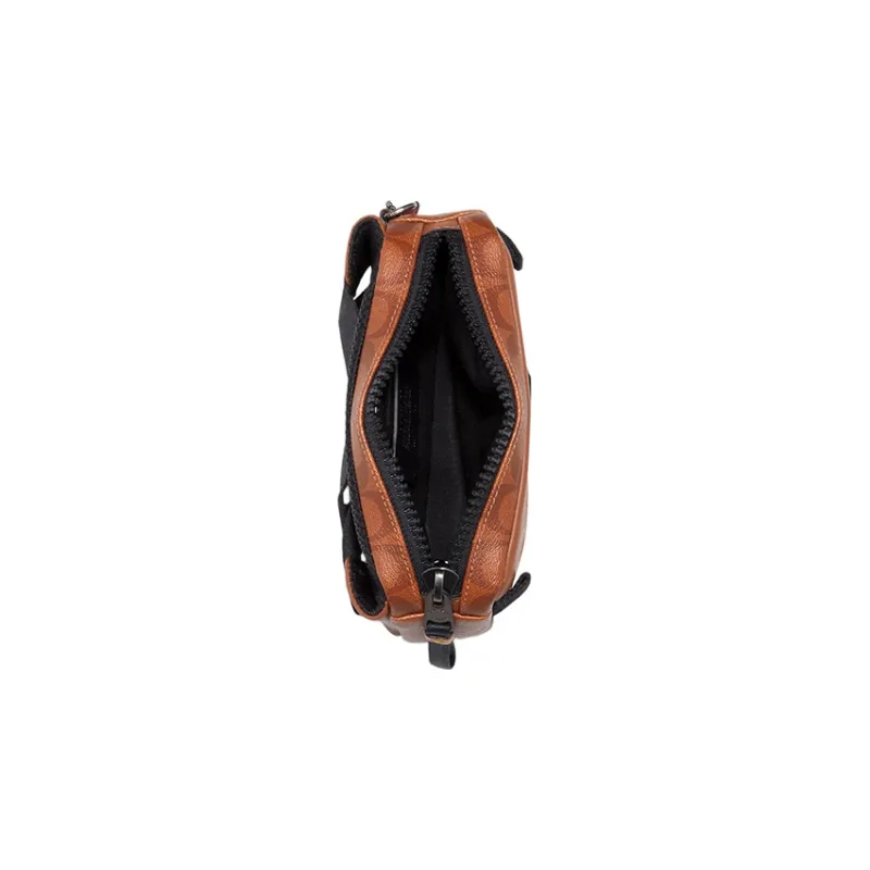 COACH Edge Coated Canvas With Calfskin Sling Bag Shoulder Bag Crossbody Bag Fanny Pack Small Size Men's Brown-2