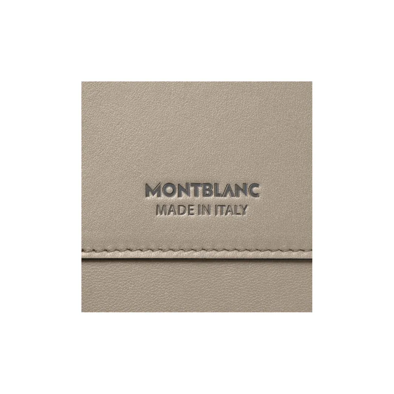MONTBLANC Full grain Calf Leather Coin Purse Crossbody Clutch Men's Earth Gray-3