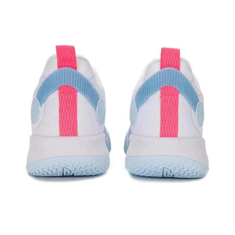 XTEP Lin Storm 2 Generation Cushioning Wear Resistant Rebound Low Top Basketball Shoes Men's White Blue Cyan Pink-3