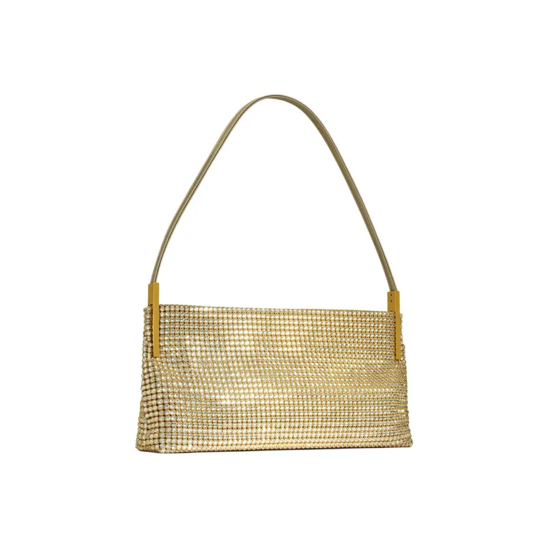 SAINT LAURENT Suzanne Satin Handbag, Shoulder Bag Women's Dark Silver-1