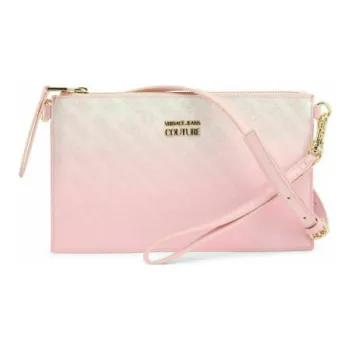 VERSACE JEANS COUTURE Leather Wrist Bag Clutch Envelope Bag Crossbody Bag Small Size Women's Pink