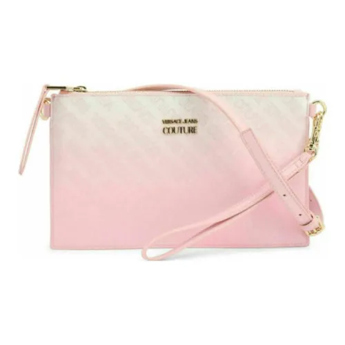 VERSACE JEANS COUTURE Leather Wrist Bag Clutch Envelope Bag Crossbody Bag Small Size Women's Pink