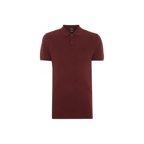 HUGO BOSS Polo Shirts Men Burgundy