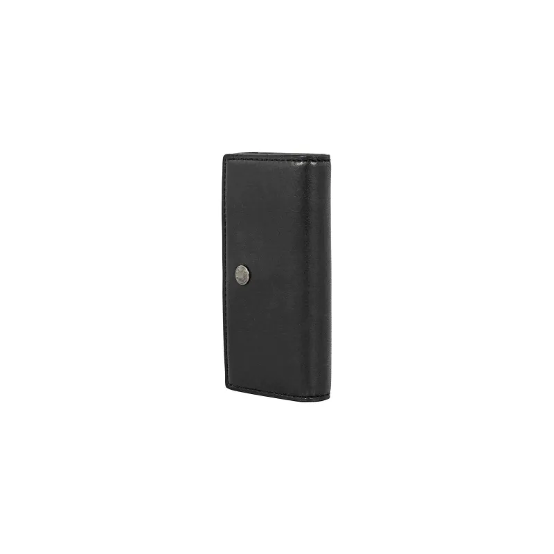 COACH Key Case Leather Key Pouch Men's Black-1