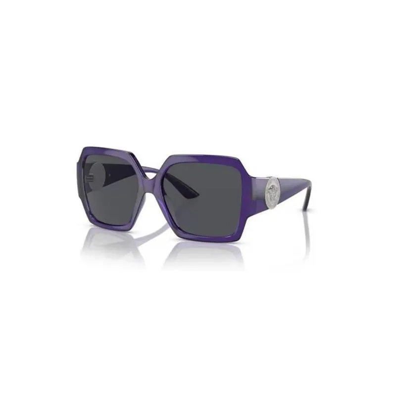 VERSACE Plate Frame Irregular Shape Sunglasses Women's Purple-0