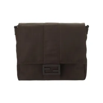 FENDI Baguette Nylon Baguette Bag Messenger Bag Shoulder Bag Crossbody Bag Medium Size Men's Brown