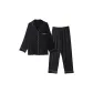 Black ATA Letter Stripes Men's Ice Silk Clothing Sets