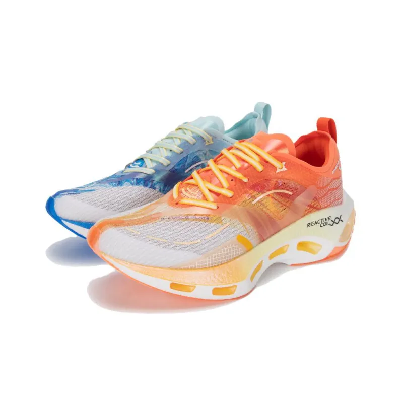 XTEP Shock Absorbing Spins 10.0 Pro Cushioned Wear Resistant Breathable Low Top Running Shoes Men's Yellow Blue-2