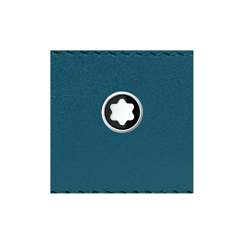 MONTBLANC Cow Leather Card Holder Men's Lake Blue-3