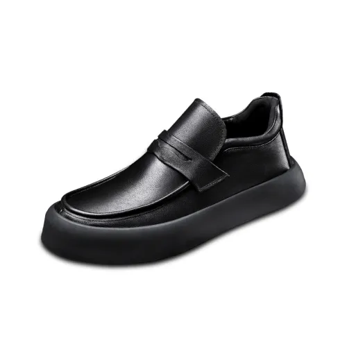 FOXER Men's Casual Shoes Men Low-Top Black