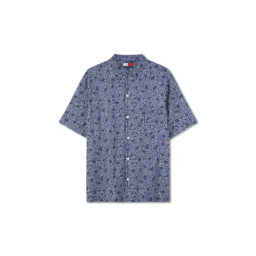 Keith Haring Tommy Hilfiger X Keith Harlem Co-authored Series Shirts Unisex Blue Print 0YF