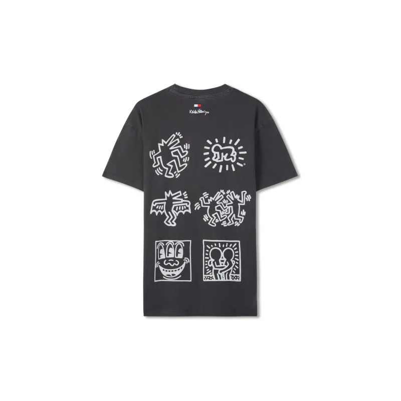 Keith Haring X Tommy Hilfiger TOMMY JEANS X Keith Haring Co branded Series T Shirts Unisex Black Gray Color BDS-1