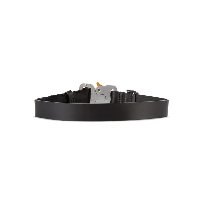 1017 ALYX 9SM Front Pattern Embossed Leather Belts Unisex Black-2