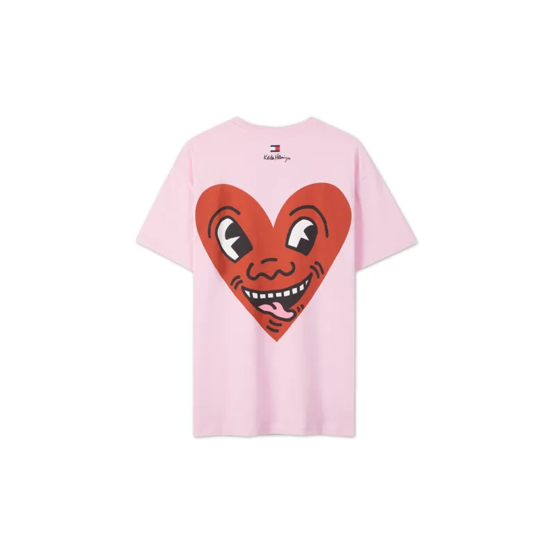 Keith Haring X Tommy Hilfiger Tommy Hilfiger X Keith Harlem Co authored Series T Shirts Unisex Light Pink VEA-1