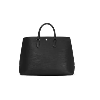 MONTBLANC Full Grain Cow Leather Tote Bag Shopping Bag Handbag Unisex Black