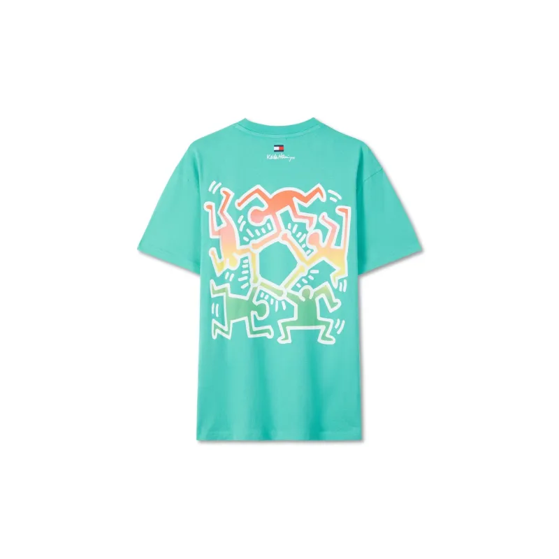 Keith Haring X Tommy Hilfiger TOMMY JEANS X Keith Haring Co branded Series T Shirts Unisex Lake Blue L7G-1