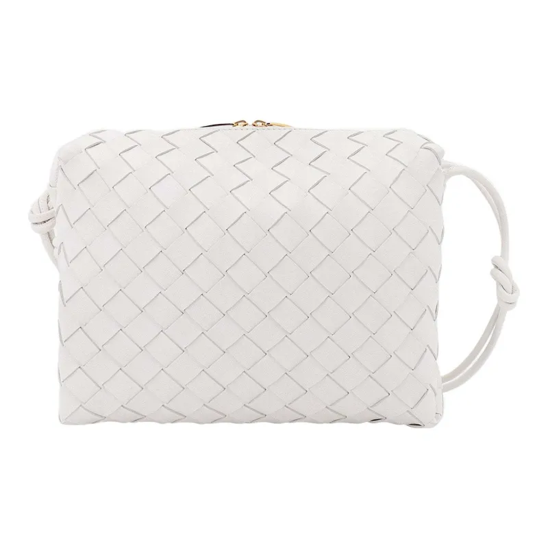 Bottega Veneta LOOP Leather Camera Bag Storage Bag Handheld Shoulder Bag Small Size Women's White-1