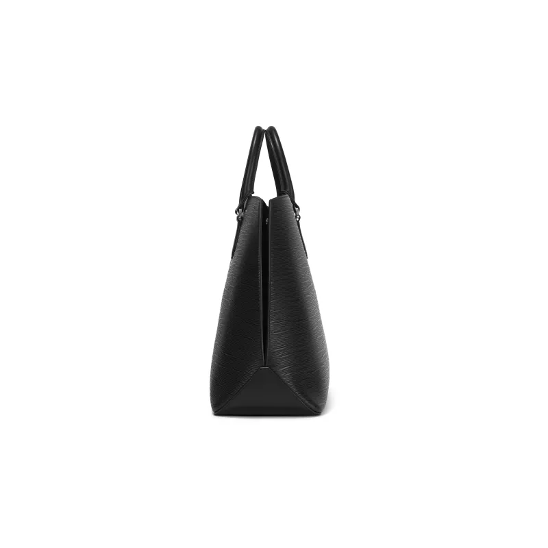 MONTBLANC Full Grain Cow Leather Tote Bag Shopping Bag Handbag Unisex Black-3