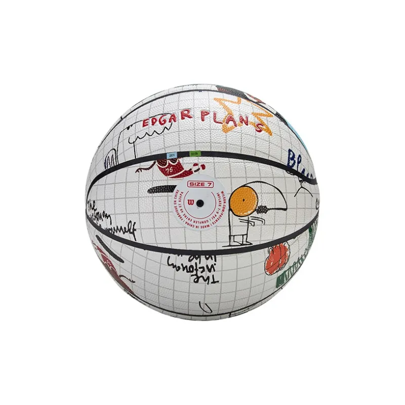 Wilson x Edgar Plans PU Basketball White Size 7 Ball Training Unisex-4